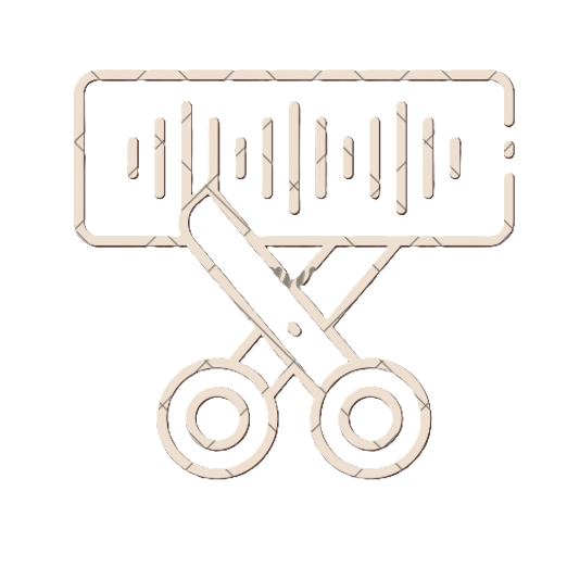 Scissors cutting a voice wave drawing